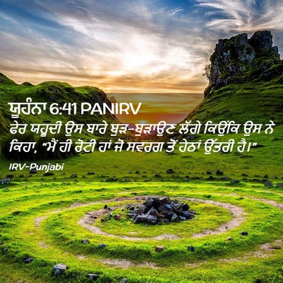 Picture 02 - ਯੂਹੰਨਾ 6:41 PANIRV - ਫੇਰ ਯਹੂਦੀ ਉਸ ਬਾਰੇ - Bible Verse Picture