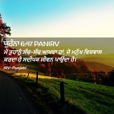 Picture 02 - ਯੂਹੰਨਾ 6:47 PANIRV - ਮੈਂ ਤੁਹਾਨੂੰ - Bible Verse Picture