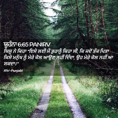 Picture 02 - ਯੂਹੰਨਾ 6:65 PANIRV - ਯਿਸੂ ਨੇ ਕਿਹਾ “ਇਸੇ - Bible Verse Picture