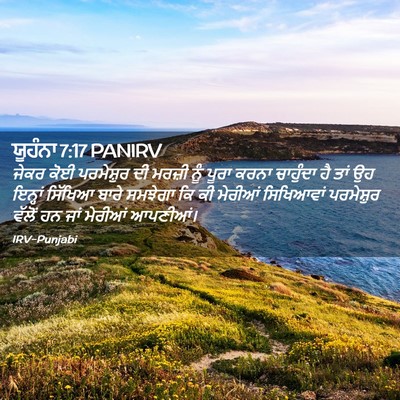 Picture 02 - ਯੂਹੰਨਾ 7:17 PANIRV - ਜੇਕਰ ਕੋਈ ਪਰਮੇਸ਼ੁਰ - Bible Verse Picture
