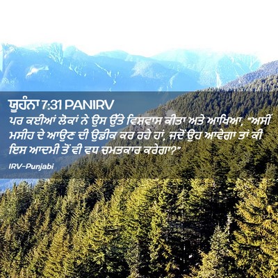 Picture 02 - ਯੂਹੰਨਾ 7:31 PANIRV - ਪਰ ਕਈਆਂ ਲੋਕਾਂ ਨੇ ਉਸ - Bible Verse Picture