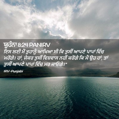 Picture 02 - ਯੂਹੰਨਾ 8:24 PANIRV - ਇਸ ਲਈ ਮੈਂ ਤੁਹਾਨੂੰ - Bible Verse Picture
