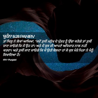 Picture 02 - ਯੂਹੰਨਾ 8:28 PANIRV - ਤਾਂ ਯਿਸੂ ਨੇ ਲੋਕਾਂ - Bible Verse Picture
