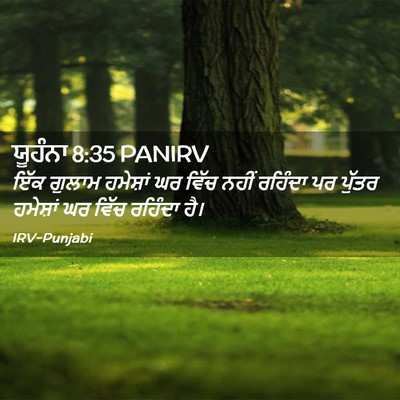 Picture 02 - ਯੂਹੰਨਾ 8:35 PANIRV - ਇੱਕ ਗੁਲਾਮ ਹਮੇਸ਼ਾਂ - Bible Verse Picture