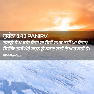 Picture 02 - ਯੂਹੰਨਾ 8:43 PANIRV - ਤੁਹਾਨੂੰ ਜੋ ਮੈਂ ਕਹਿ - Bible Verse Picture