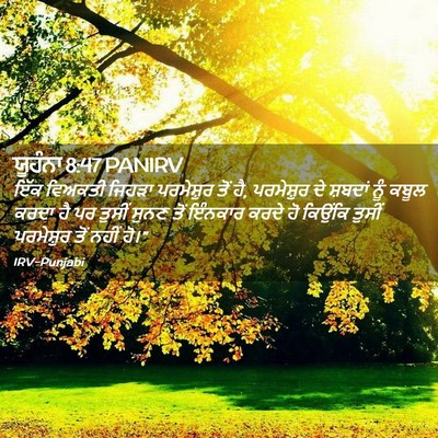 Picture 02 - ਯੂਹੰਨਾ 8:47 PANIRV - ਇੱਕ ਵਿਅਕਤੀ ਜਿਹੜਾ - Bible Verse Picture