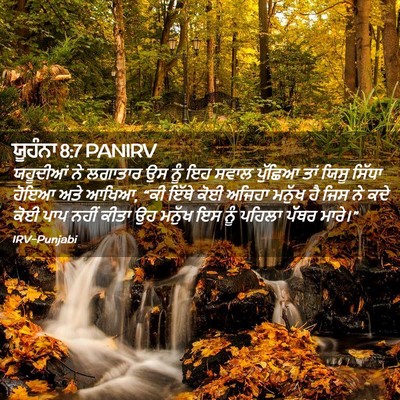 Picture 02 - ਯੂਹੰਨਾ 8:7 PANIRV - ਯਹੂਦੀਆਂ ਨੇ ਲਗਾਤਾਰ - Bible Verse Picture