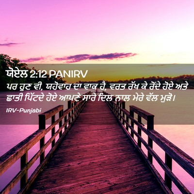 Picture 02 - ਯੋਏਲ 2:12 PANIRV - ਪਰ ਹੁਣ ਵੀ, ਯਹੋਵਾਹ - Bible Verse Picture