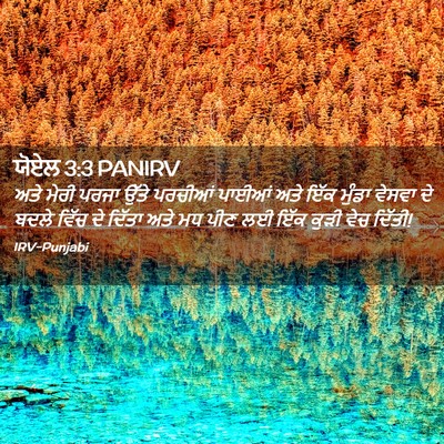Picture 02 - ਯੋਏਲ 3:3 PANIRV - ਅਤੇ ਮੇਰੀ ਪਰਜਾ ਉੱਤੇ - Bible Verse Picture