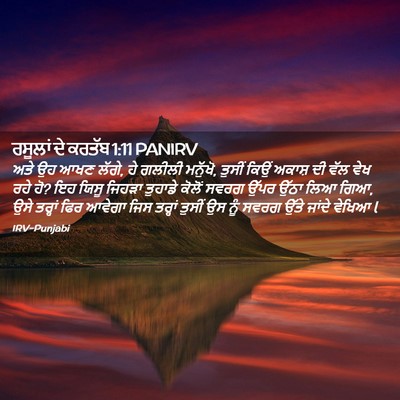 Picture 02 - ਰਸੂਲਾਂ ਦੇ ਕਰਤੱਬ 1:11 PANIRV - ਅਤੇ ਉਹ ਆਖਣ ਲੱਗੇ, ਹੇ - Bible Verse Picture