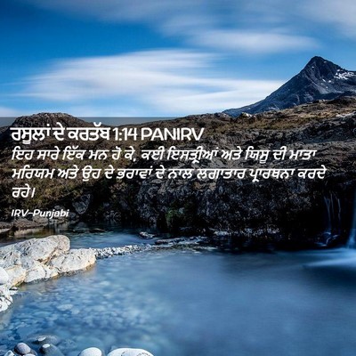 Picture 02 - ਰਸੂਲਾਂ ਦੇ ਕਰਤੱਬ 1:14 PANIRV - ਇਹ ਸਾਰੇ ਇੱਕ ਮਨ ਹੋ - Bible Verse Picture