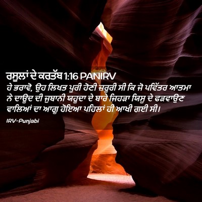 Picture 02 - ਰਸੂਲਾਂ ਦੇ ਕਰਤੱਬ 1:16 PANIRV - ਹੇ ਭਰਾਵੋ, ਉਹ ਲਿਖਤ - Bible Verse Picture