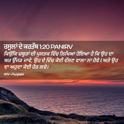 Picture 02 - ਰਸੂਲਾਂ ਦੇ ਕਰਤੱਬ 1:20 PANIRV - ਕਿਉਂਕਿ ਜ਼ਬੂਰਾਂ ਦੀ - Bible Verse Picture