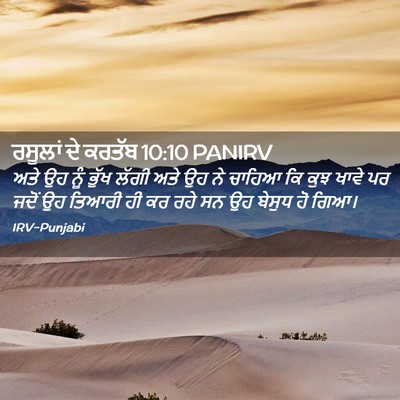 Picture 02 - ਰਸੂਲਾਂ ਦੇ ਕਰਤੱਬ 10:10 PANIRV - ਅਤੇ ਉਹ ਨੂੰ ਭੁੱਖ - Bible Verse Picture