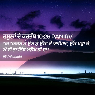 Picture 02 - ਰਸੂਲਾਂ ਦੇ ਕਰਤੱਬ 10:26 PANIRV - ਪਰ ਪਤਰਸ ਨੇ ਉਸ ਨੂੰ - Bible Verse Picture