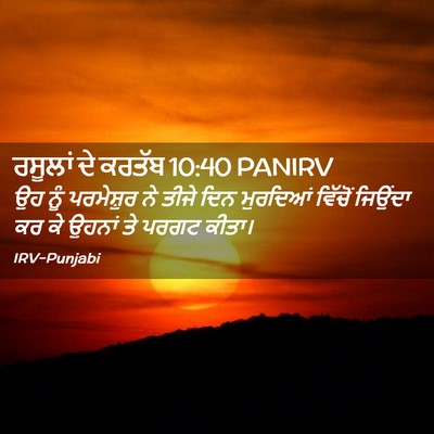 Picture 02 - ਰਸੂਲਾਂ ਦੇ ਕਰਤੱਬ 10:40 PANIRV - ਉਹ ਨੂੰ ਪਰਮੇਸ਼ੁਰ ਨੇ - Bible Verse Picture