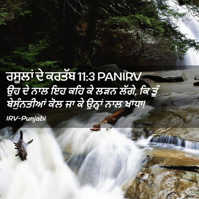 Picture 02 - ਰਸੂਲਾਂ ਦੇ ਕਰਤੱਬ 11:3 PANIRV - ਉਹ ਦੇ ਨਾਲ ਇਹ ਕਹਿ ਕੇ - Bible Verse Picture