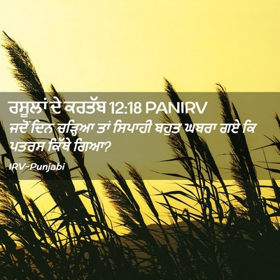 Picture 02 - ਰਸੂਲਾਂ ਦੇ ਕਰਤੱਬ 12:18 PANIRV - ਜਦੋਂ ਦਿਨ ਚੜ੍ਹਿਆ - Bible Verse Picture