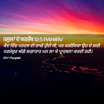 Picture 02 - ਰਸੂਲਾਂ ਦੇ ਕਰਤੱਬ 12:5 PANIRV - ਕੈਦ ਵਿੱਚ ਪਤਰਸ ਦੀ - Bible Verse Picture