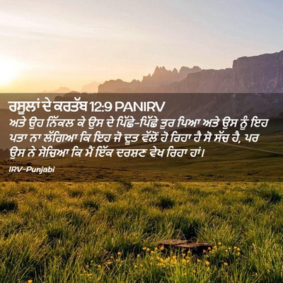 Picture 02 - ਰਸੂਲਾਂ ਦੇ ਕਰਤੱਬ 12:9 PANIRV - ਅਤੇ ਉਹ ਨਿੱਕਲ ਕੇ ਉਸ - Bible Verse Picture