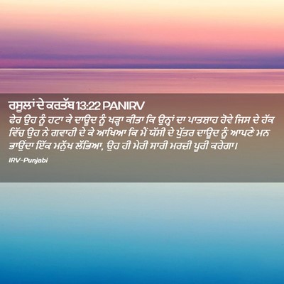 Picture 02 - ਰਸੂਲਾਂ ਦੇ ਕਰਤੱਬ 13:22 PANIRV - ਫੇਰ ਉਹ ਨੂੰ ਹਟਾ ਕੇ - Bible Verse Picture