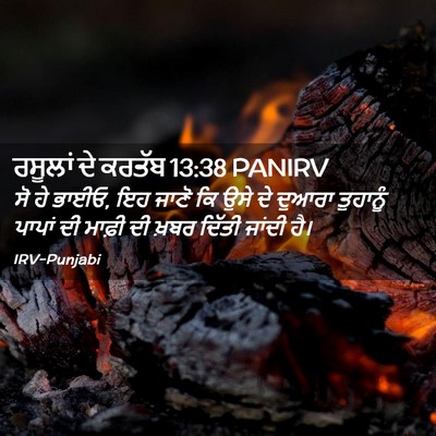 Picture 02 - ਰਸੂਲਾਂ ਦੇ ਕਰਤੱਬ 13:38 PANIRV - ਸੋ ਹੇ ਭਾਈਓ, ਇਹ ਜਾਣੋ - Bible Verse Picture