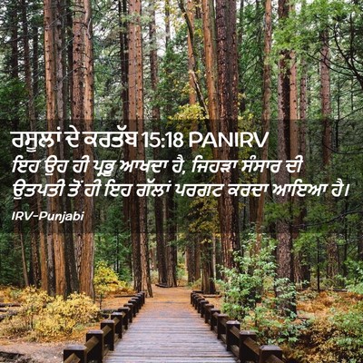 Picture 02 - ਰਸੂਲਾਂ ਦੇ ਕਰਤੱਬ 15:18 PANIRV - ਇਹ ਉਹ ਹੀ ਪ੍ਰਭੂ ਆਖਦਾ - Bible Verse Picture