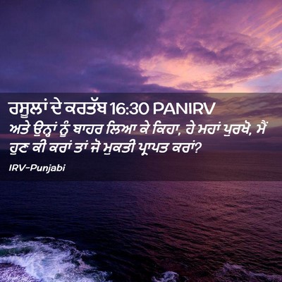 Picture 02 - ਰਸੂਲਾਂ ਦੇ ਕਰਤੱਬ 16:30 PANIRV - ਅਤੇ ਉਨ੍ਹਾਂ ਨੂੰ - Bible Verse Picture