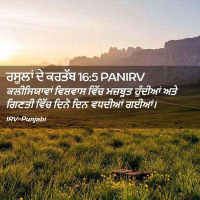 Picture 02 - ਰਸੂਲਾਂ ਦੇ ਕਰਤੱਬ 16:5 PANIRV - ਕਲੀਸਿਯਾਵਾਂ - Bible Verse Picture