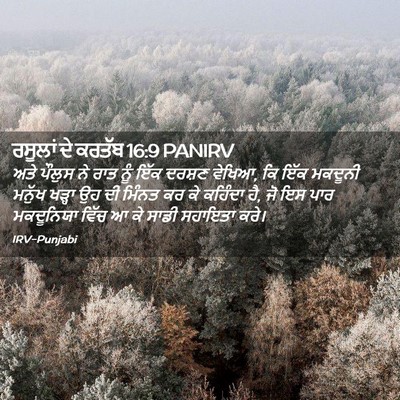 Picture 02 - ਰਸੂਲਾਂ ਦੇ ਕਰਤੱਬ 16:9 PANIRV - ਅਤੇ ਪੌਲੁਸ ਨੇ ਰਾਤ - Bible Verse Picture