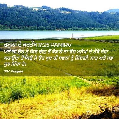 Picture 02 - ਰਸੂਲਾਂ ਦੇ ਕਰਤੱਬ 17:25 PANIRV - ਅਤੇ ਨਾ ਉਹ ਨੂੰ ਕਿਸੇ - Bible Verse Picture