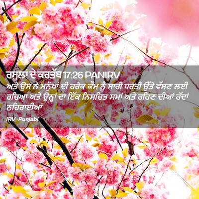 Picture 02 - ਰਸੂਲਾਂ ਦੇ ਕਰਤੱਬ 17:26 PANIRV - ਅਤੇ ਉਸ ਨੇ ਮਨੁੱਖਾਂ - Bible Verse Picture