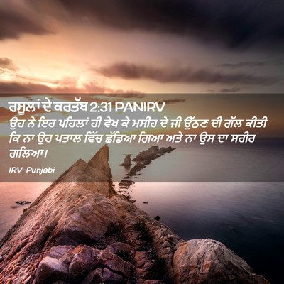 Picture 02 - ਰਸੂਲਾਂ ਦੇ ਕਰਤੱਬ 2:31 PANIRV - ਉਹ ਨੇ ਇਹ ਪਹਿਲਾਂ ਹੀ - Bible Verse Picture