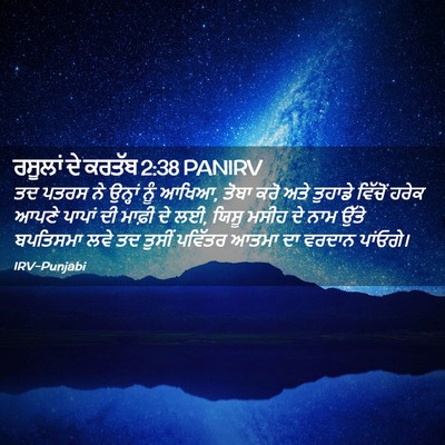 Picture 02 - ਰਸੂਲਾਂ ਦੇ ਕਰਤੱਬ 2:38 PANIRV - ਤਦ ਪਤਰਸ ਨੇ ਉਨ੍ਹਾਂ - Bible Verse Picture