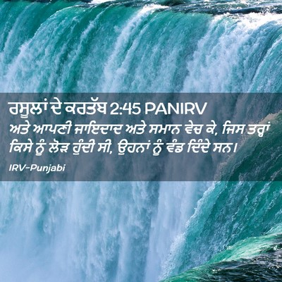 Picture 02 - ਰਸੂਲਾਂ ਦੇ ਕਰਤੱਬ 2:45 PANIRV - ਅਤੇ ਆਪਣੀ ਜਾਇਦਾਦ - Bible Verse Picture