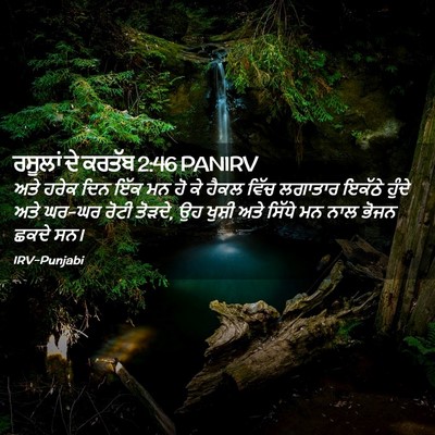 Picture 02 - ਰਸੂਲਾਂ ਦੇ ਕਰਤੱਬ 2:46 PANIRV - ਅਤੇ ਹਰੇਕ ਦਿਨ ਇੱਕ ਮਨ - Bible Verse Picture