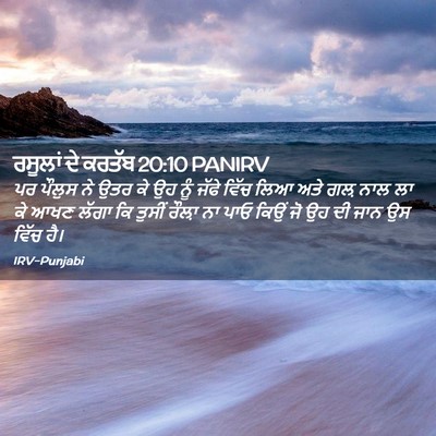 Picture 02 - ਰਸੂਲਾਂ ਦੇ ਕਰਤੱਬ 20:10 PANIRV - ਪਰ ਪੌਲੁਸ ਨੇ ਉਤਰ ਕੇ - Bible Verse Picture