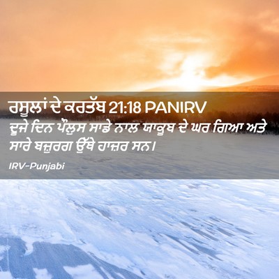 Picture 02 - ਰਸੂਲਾਂ ਦੇ ਕਰਤੱਬ 21:18 PANIRV - ਦੂਜੇ ਦਿਨ ਪੌਲੁਸ - Bible Verse Picture