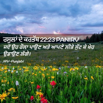 Picture 02 - ਰਸੂਲਾਂ ਦੇ ਕਰਤੱਬ 22:23 PANIRV - ਜਦੋਂ ਉਹ ਰੌਲ਼ਾ ਪਾਉਣ - Bible Verse Picture