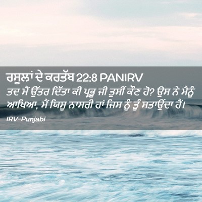 Picture 02 - ਰਸੂਲਾਂ ਦੇ ਕਰਤੱਬ 22:8 PANIRV - ਤਦ ਮੈਂ ਉੱਤਰ ਦਿੱਤਾ - Bible Verse Picture