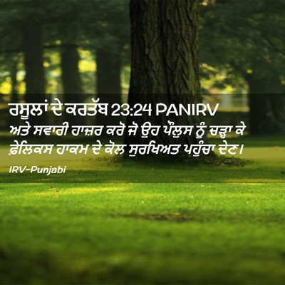 Picture 02 - ਰਸੂਲਾਂ ਦੇ ਕਰਤੱਬ 23:24 PANIRV - ਅਤੇ ਸਵਾਰੀ ਹਾਜ਼ਰ - Bible Verse Picture