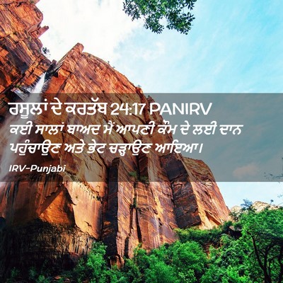 Picture 02 - ਰਸੂਲਾਂ ਦੇ ਕਰਤੱਬ 24:17 PANIRV - ਕਈ ਸਾਲਾਂ ਬਾਅਦ ਮੈਂ - Bible Verse Picture