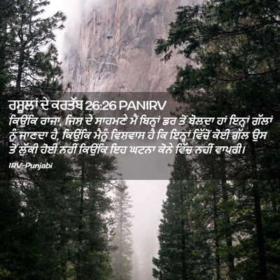 Picture 02 - ਰਸੂਲਾਂ ਦੇ ਕਰਤੱਬ 26:26 PANIRV - ਕਿਉਂਕਿ ਰਾਜਾ, ਜਿਸ ਦੇ - Bible Verse Picture
