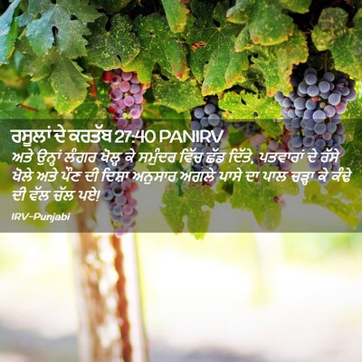 Picture 02 - ਰਸੂਲਾਂ ਦੇ ਕਰਤੱਬ 27:40 PANIRV - ਅਤੇ ਉਨ੍ਹਾਂ ਲੰਗਰ - Bible Verse Picture