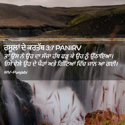 Picture 02 - ਰਸੂਲਾਂ ਦੇ ਕਰਤੱਬ 3:7 PANIRV - ਤਾਂ ਉਸ ਨੇ ਉਹ ਦਾ - Bible Verse Picture