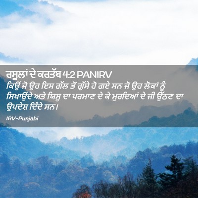 Picture 02 - ਰਸੂਲਾਂ ਦੇ ਕਰਤੱਬ 4:2 PANIRV - ਕਿਉਂ ਜੋ ਉਹ ਇਸ ਗੱਲ - Bible Verse Picture