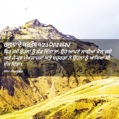 Picture 02 - ਰਸੂਲਾਂ ਦੇ ਕਰਤੱਬ 4:23 PANIRV - ਫਿਰ ਜਦੋਂ ਉਹਨਾਂ ਨੂੰ - Bible Verse Picture