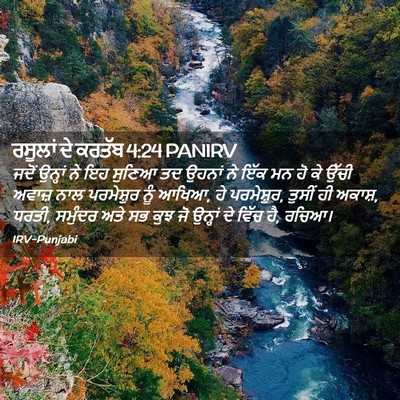 Picture 02 - ਰਸੂਲਾਂ ਦੇ ਕਰਤੱਬ 4:24 PANIRV - ਜਦੋਂ ਉਨ੍ਹਾਂ ਨੇ ਇਹ - Bible Verse Picture