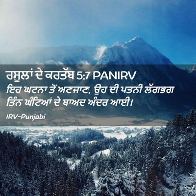 Picture 02 - ਰਸੂਲਾਂ ਦੇ ਕਰਤੱਬ 5:7 PANIRV - ਇਹ ਘਟਨਾ ਤੋਂ ਅਣਜਾਣ, - Bible Verse Picture