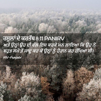 Picture 02 - ਰਸੂਲਾਂ ਦੇ ਕਰਤੱਬ 8:11 PANIRV - ਅਤੇ ਉਨ੍ਹਾਂ ਉਹ ਦੀ - Bible Verse Picture